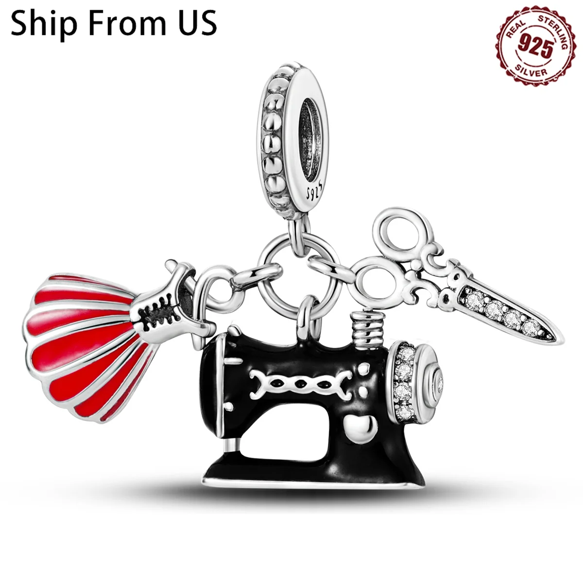 New 925 Sterling Silver Clothing Design Tool Series Charms Beads Fit Original Pandora Bracelets DIY S925 Jewelry Gift Accessory