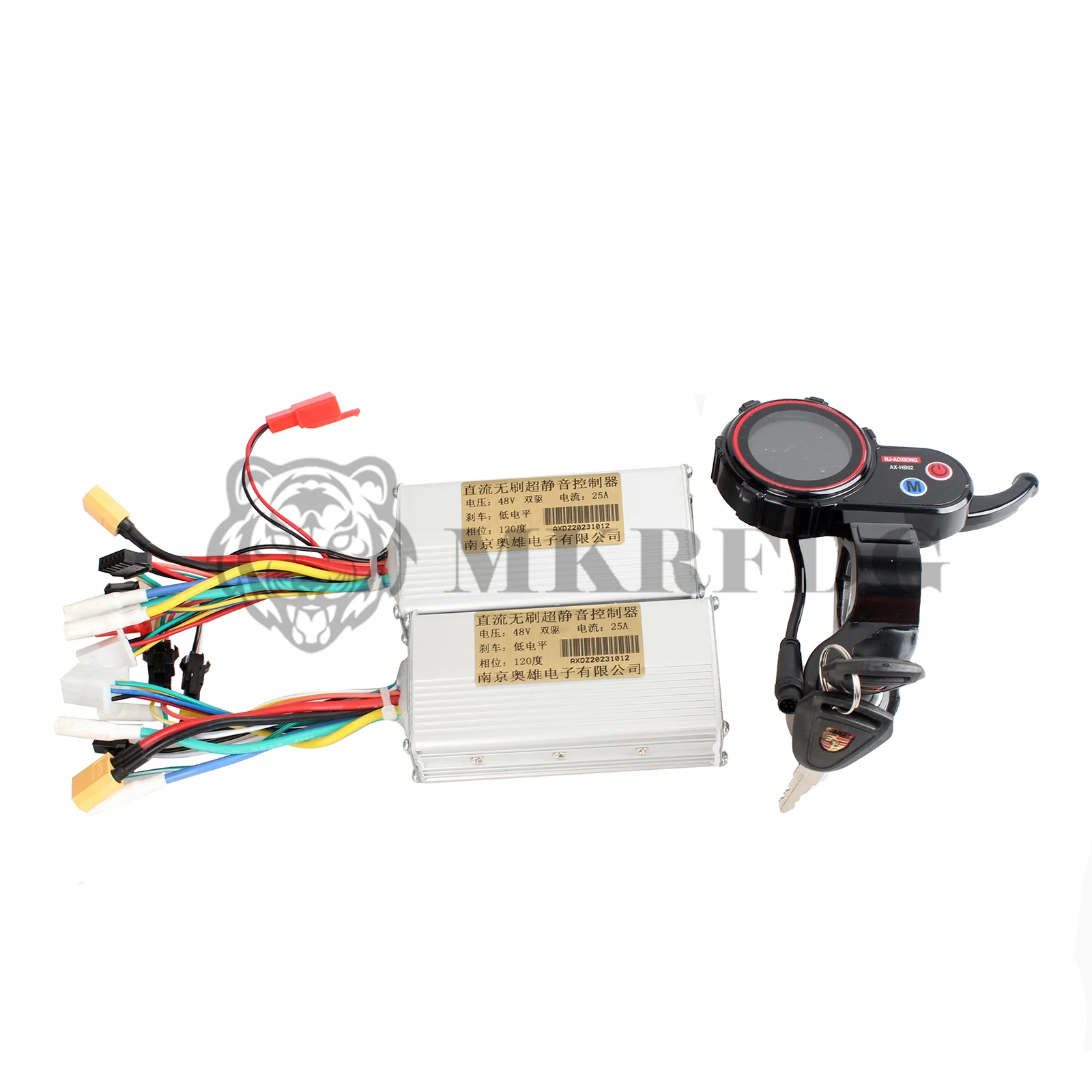 Dual Drive Brushless Motor Controller NJAX HB-02 36V 48V 25A LCD Accelerator Throttle For Electric Scooter With Electric Switch