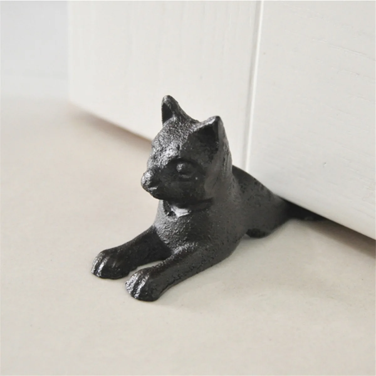 A06RP Cast Iron Cat Door Stop Vintage Decor Design Stooper Floor Stopper Decorate Windproof