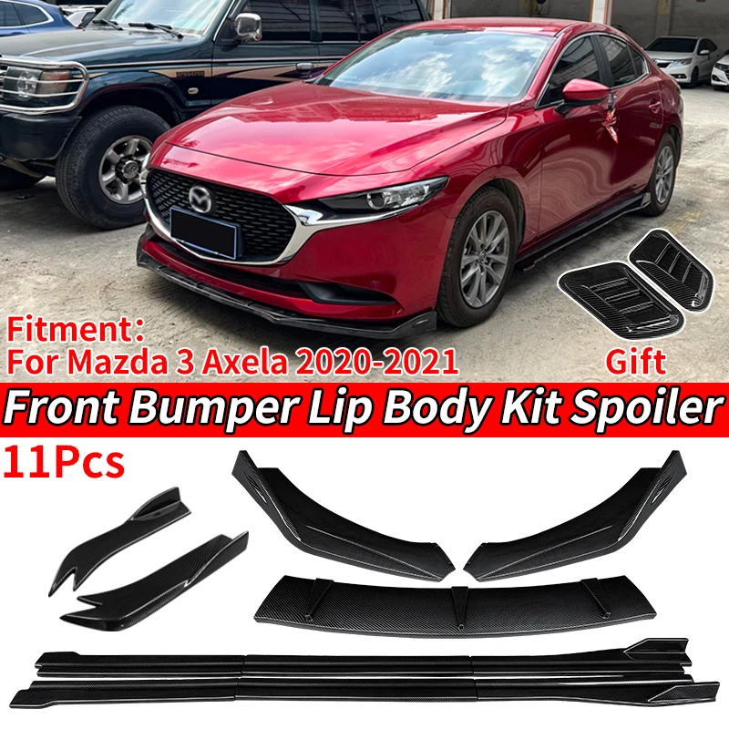 

Car Front Bumper Splitters Lip Body Kit Spoiler Side Skirts Extensions Rear Wrap Angle Accessories For Mazda 3 Anxella 2020 2021