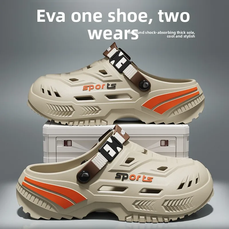 YUYIN Novas Sandálias da Moda Masculinas de EVA Casuais Confortáveis com Furos, Sapatos de Jardim, Sandálias de Praia Masculinas para Exterior, Chinel