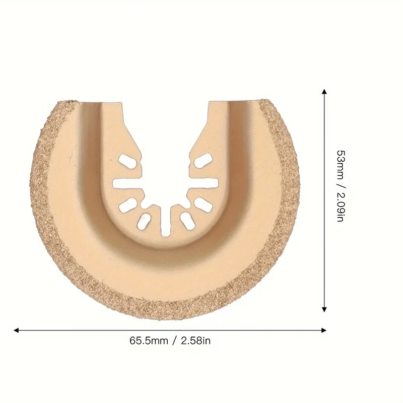 1/3/5pcs Semicircle Oscillating Saw Blade Carbide Oscillating Multitool Blades Universal Quick Release MultiTool Blades for Tile