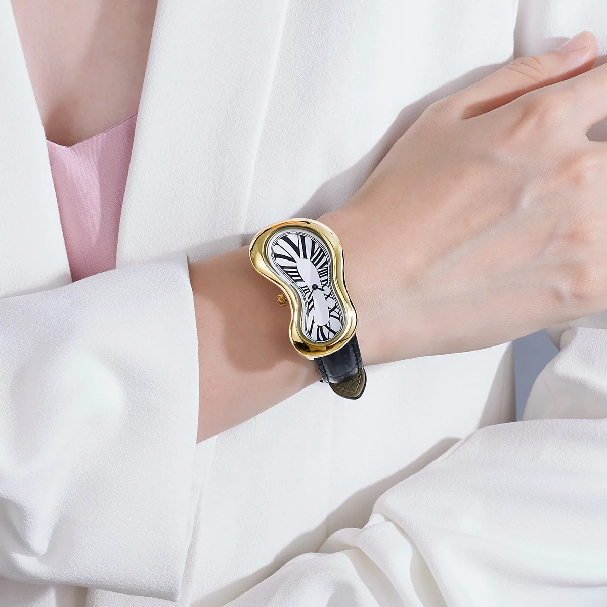 New Y2K Melted Twist Watch Fashionable and Luxurious Women's Watch Waterproof Niche Vintage-Style Quartz Women's Watch Reloj