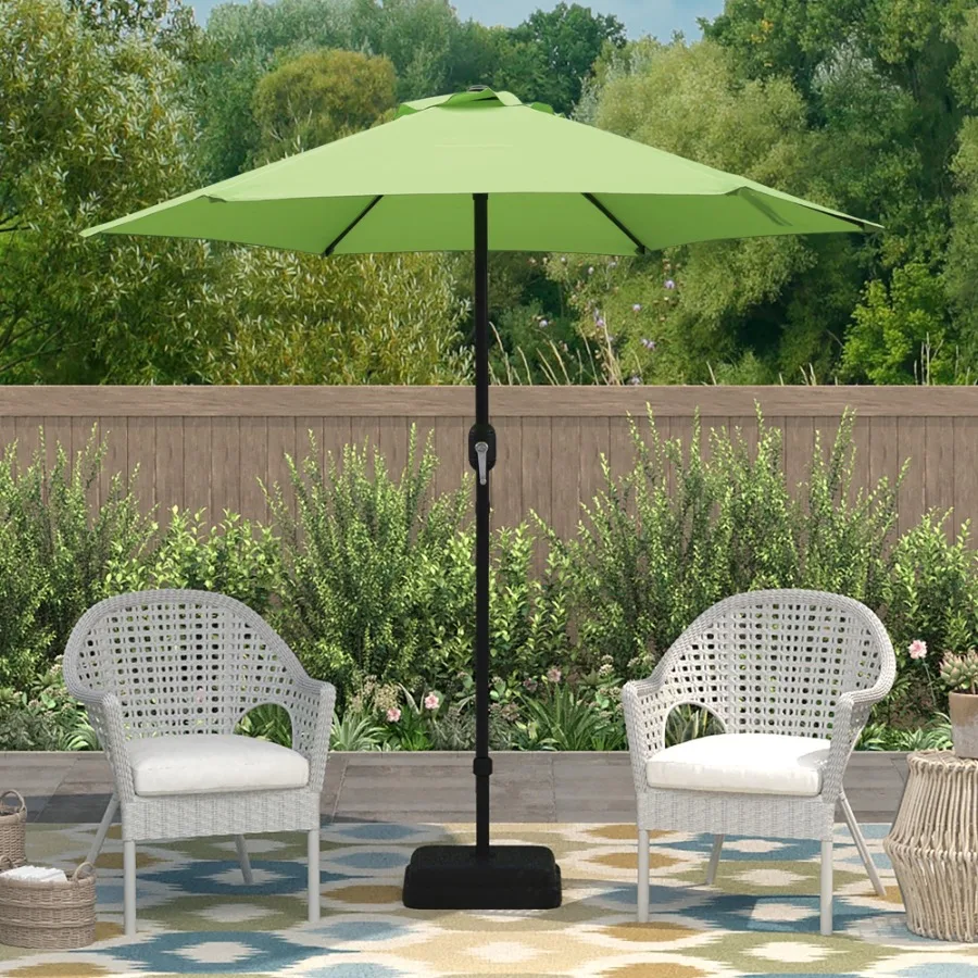 

7.5ft Patio Umbrella with Crank Outdoor Market Umbrella with 6 Ribs for Garden Deck Backyard Pool Green
