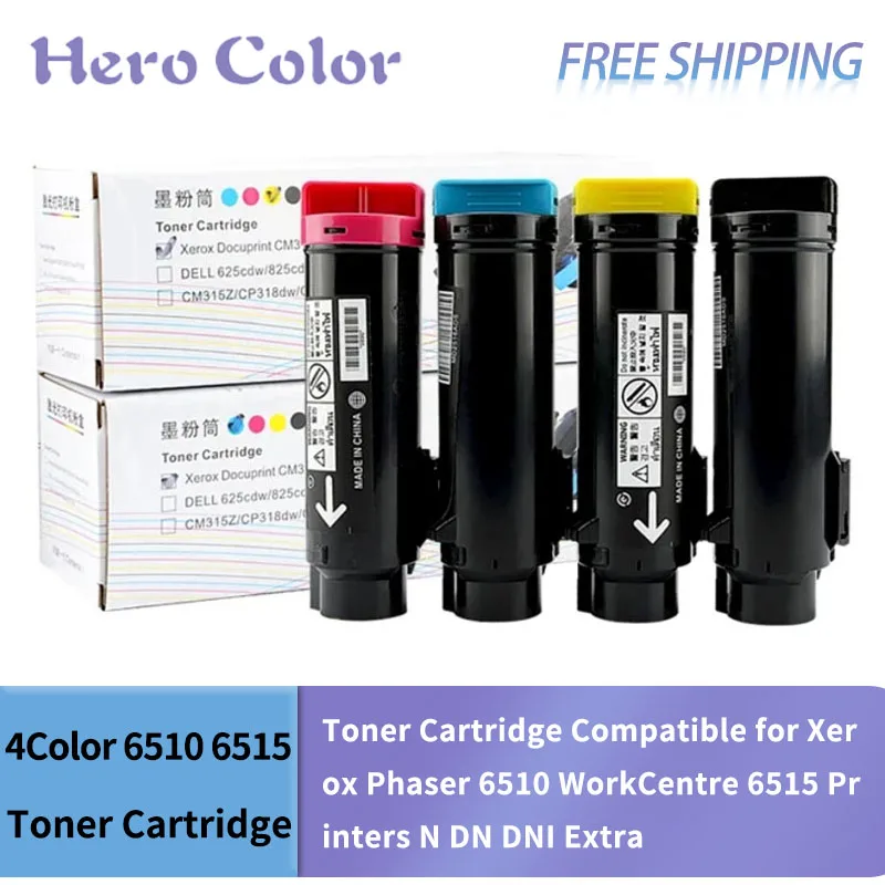 1PCS High Capacity 5K Color Toner Cartridge Compatible for Xerox Phaser 6510 WorkCentre 6515 Printers N DN DNI Extra