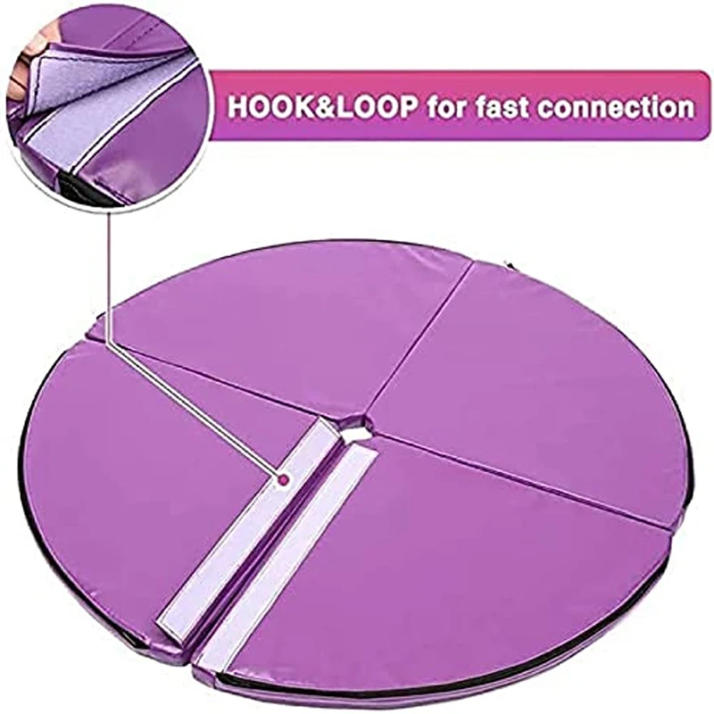 Foldable Pole Dancing Mat Round Workout Gymnastics Pads Anti-Fall Anti-Skid Protection Mat for Pole Dance Safety Mat Yoga Gym