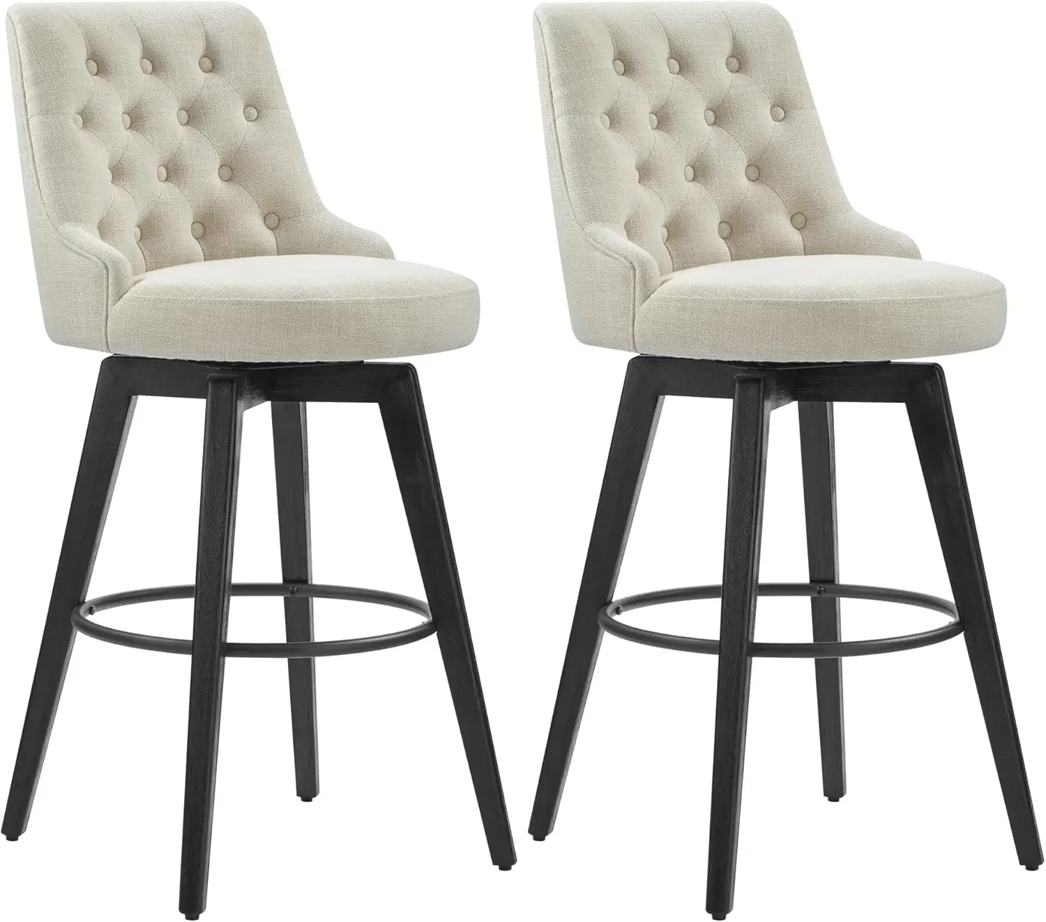 Watson & Whitely Bar Stools, 360° Swivel Upholstered Bar Stool with Back, 30