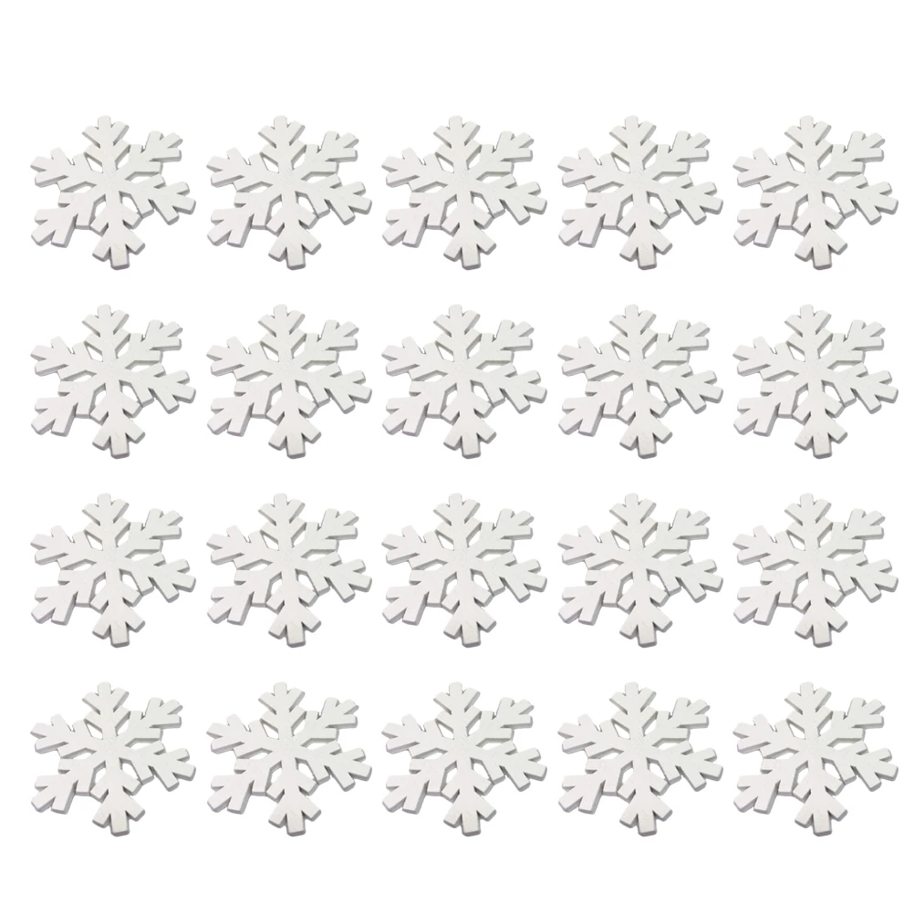 

20pcs Wooden Snowflake Hanging Ornament Christmas Tree Decoration Craft Diy Home Party Supplies Wedding Festival Wall Window