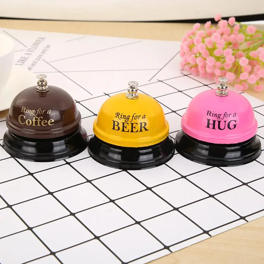 Practical Restaurant Timer Hotel Counter Desk Bell Ring Bar Service Call Bell for Bar Hotel Restaurant Yellow/Pink/Coffee