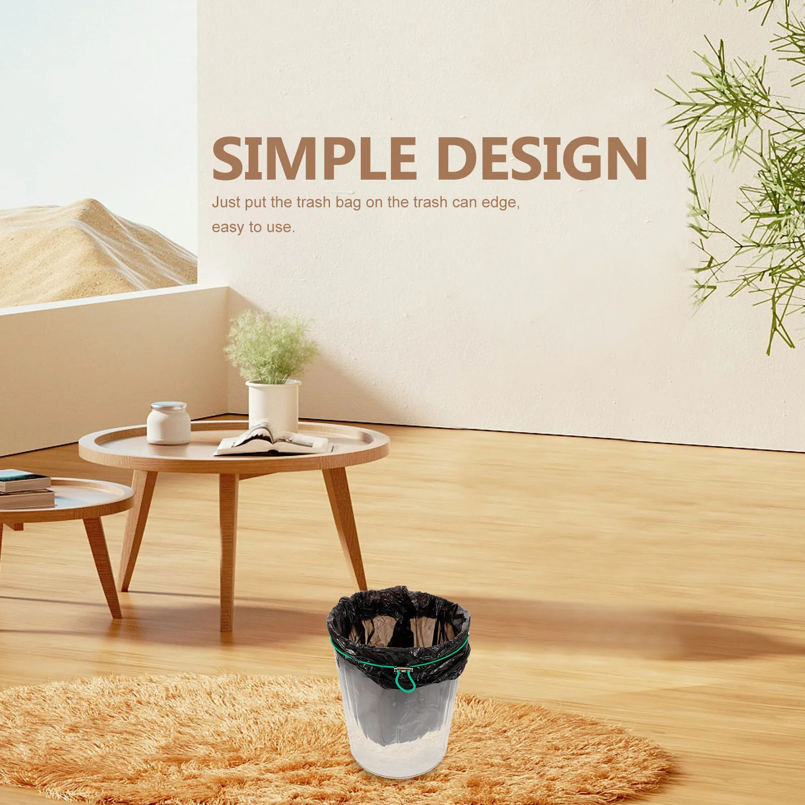 

6pcs Trash Fixing Bands Elastic Garbage Bag Fasteners Anti-Fall Waste Bin Bag Band For Kitchen Hotel Office Home Use