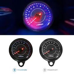 DC 12V Universal Motorcycle Tachometer Electronic Tach Meter Speedometer Gauge LED Backlight 13000 RPM fit Single cylinder Motor