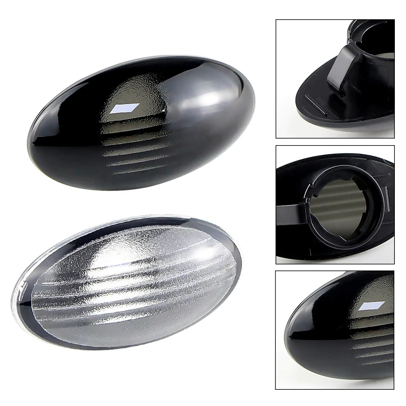 2Pcs For Mini Cooper R50 R53 2002-2006 R52 04-08 Turn Signal Side Marker Light Housing Cover Lens Shell No bulb Car Accessories