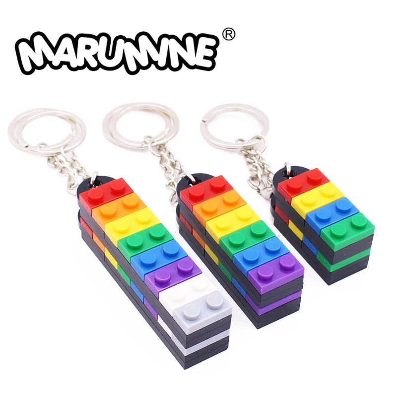 

MARUMINE Bulk Packing Accessories DIY Keychain Building Blocks MOC Key Ring Birthday Jewelry Gift Educational Toys For Children