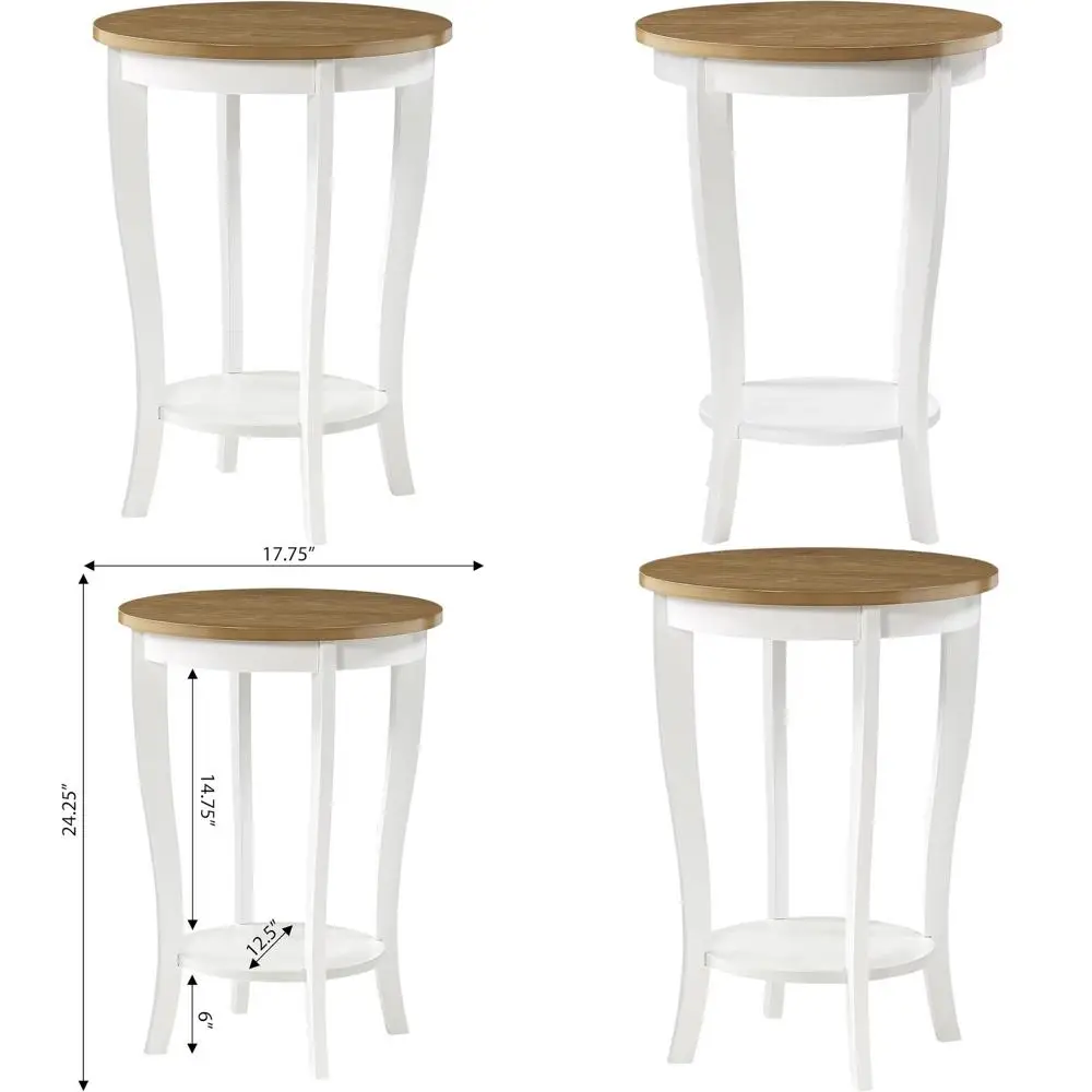 

Круглый стол в стиле херитаж из белого дерева дрифтвуд