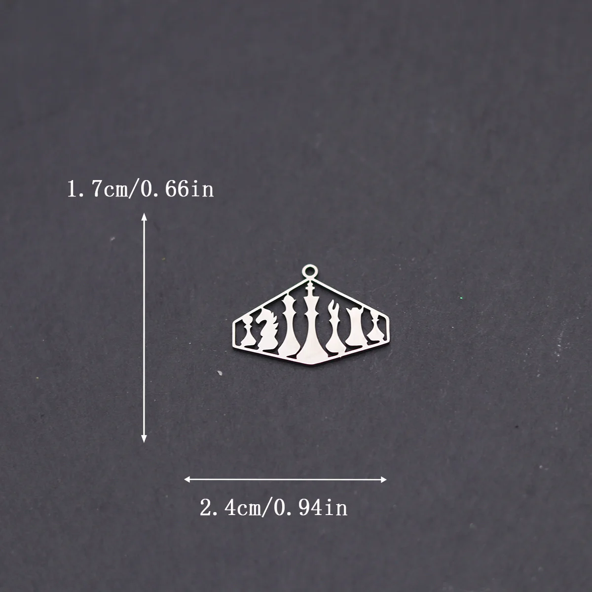 3pcs Stainless Steel Charms Chess Pieces Knight Bishop Pawn King Queen Rook Pendant Fit Necklace DIY For Handmade Jewelry Making