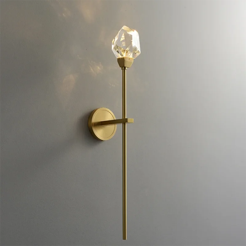 Modern Luxury Crystal Wall Lamp Home Decor Copper Sconce Loft Living Room TV Background Wall Lights Bedside Lighting Fixture