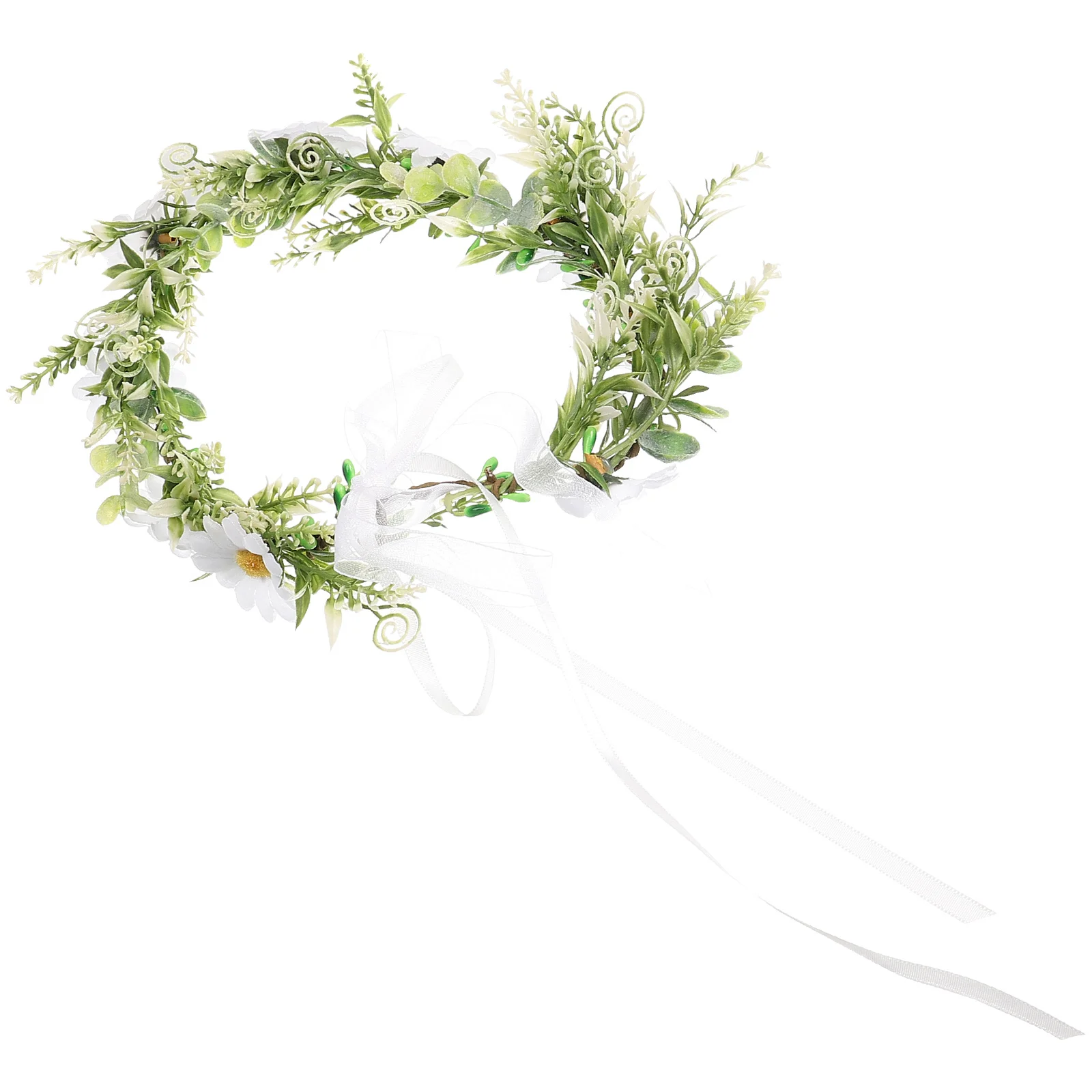 

Flower Headband Bridal Wedding Headpiece Flower Crown Ribbon Hair Accessory Delicate Party Girl Headwear Bride Headband