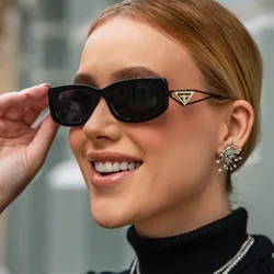 New Small Frame Cat Eye Sunglasses Women Personality Hollow Triangle Sun Glasses Men Trendy Retro Oval Gafas De Sol Mujer UV400