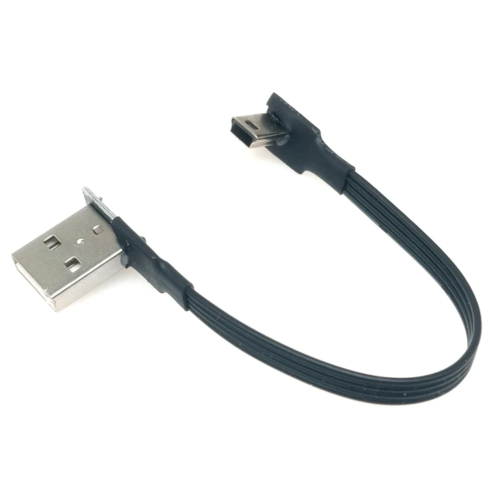 5cm 10cm Mini USB B Type 5Pin Plug Straight Up Left Angled 90° to USB 2.0 Plug Data Cable 0.2 m 0.5 m 1m 2m 3m