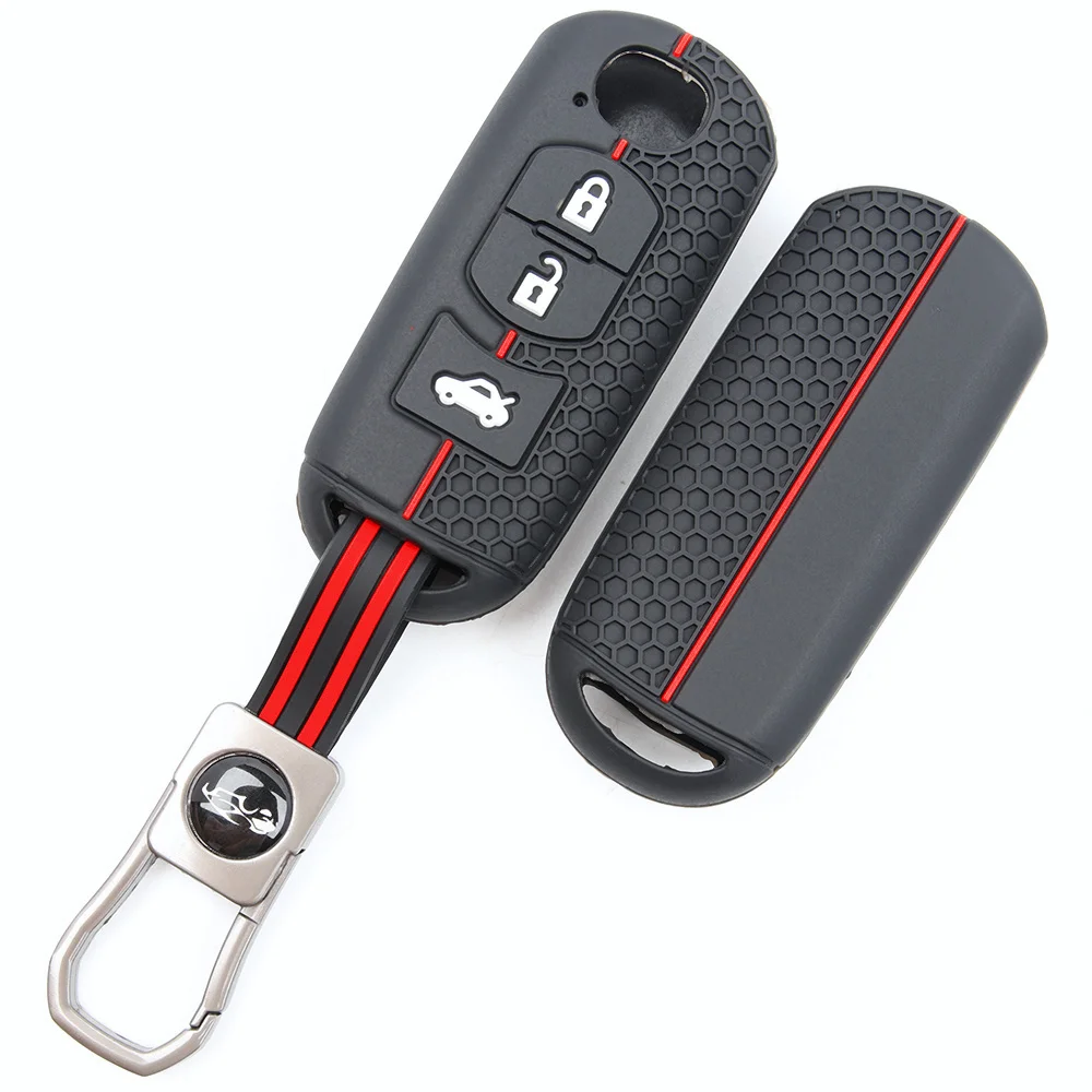For Mazda 2 3 6 Axela Atenza CX 3 CX 5 CX 7 CX 8 CX 9 Silicone Car Key Fob Cover Carabiner Strap Non Slip Precise Fit