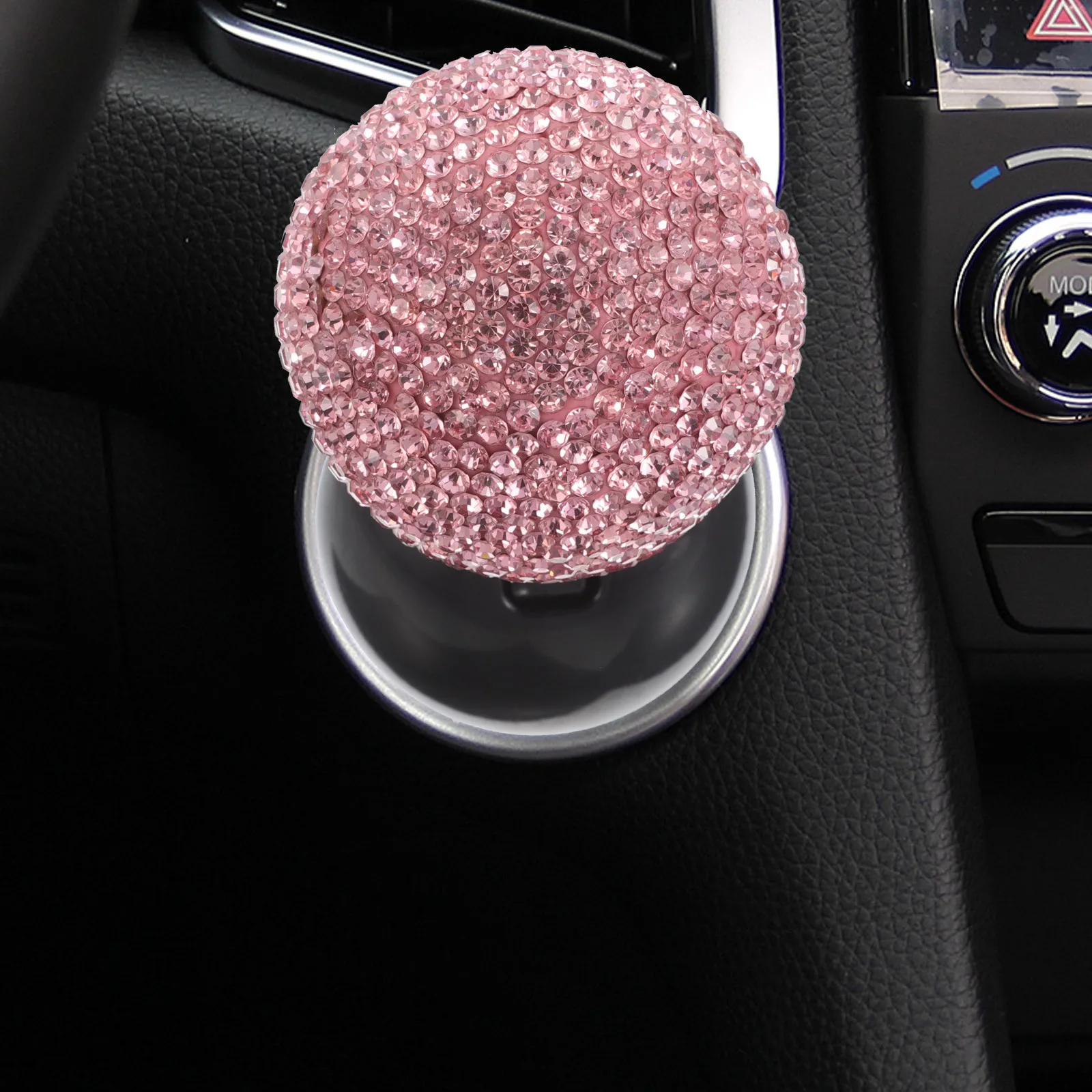 

Rhinestone Joystick Push Start Button Cover Bling Car Interior Decoration for Women Stylish Automotive Accessories Engine