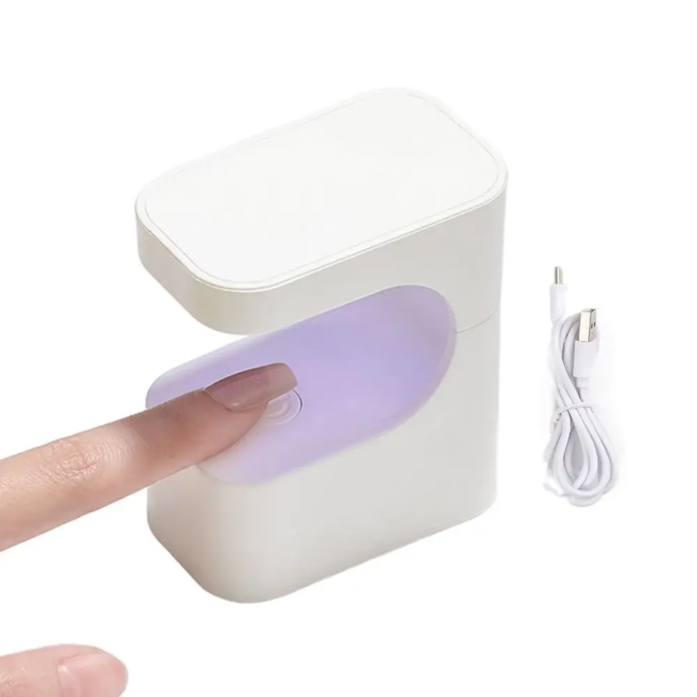 Mini luz UV de secado rápido, secador de uñas UV de curado eficiente de un solo dedo, 6 unidades LED, lámpara de uñas portátil compacta para decoración de uñas