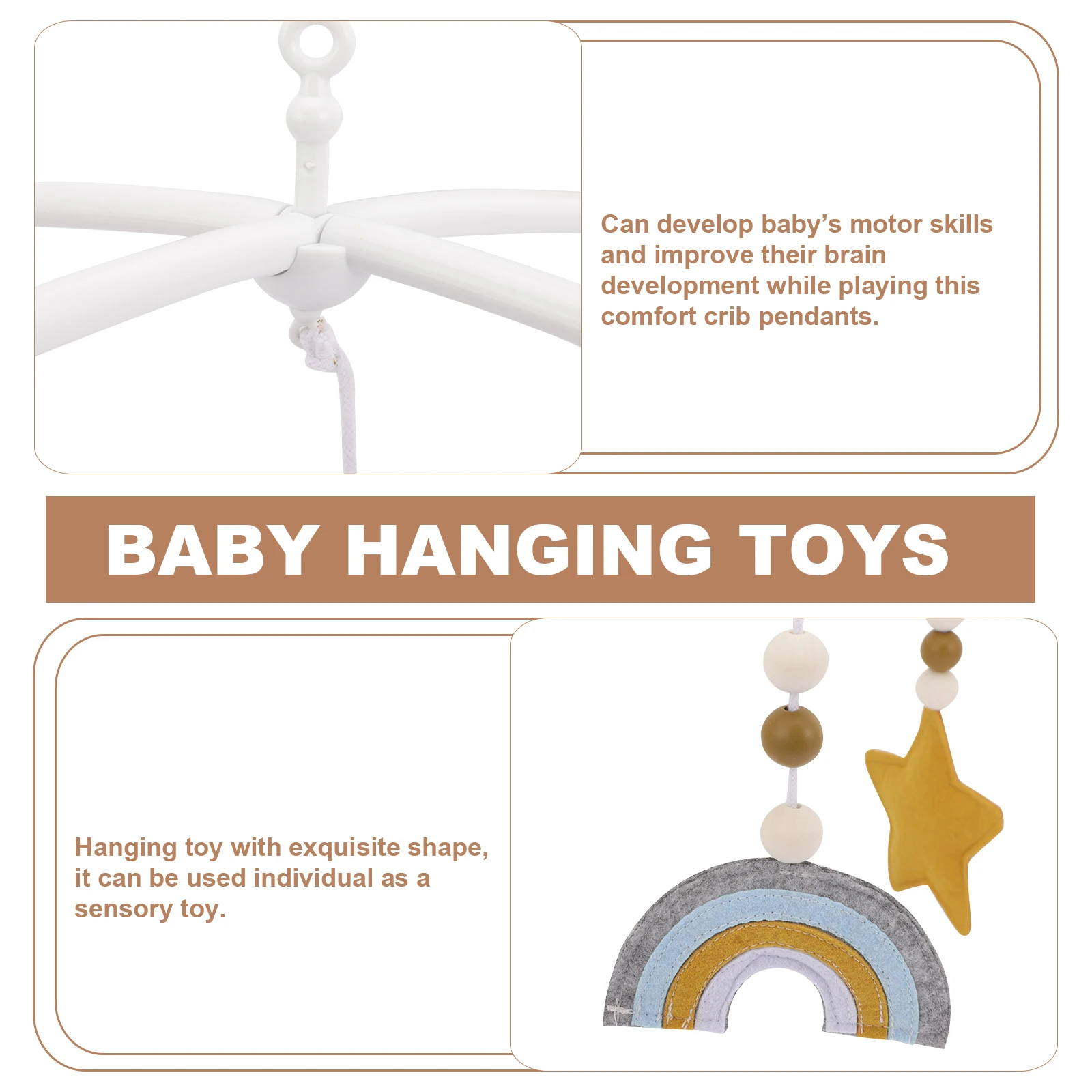 

Felt Baby Crib Mobile Hanging Toys Newborn Gym Decor Wind Chime Sensory Car Seat Infant Room Nursery