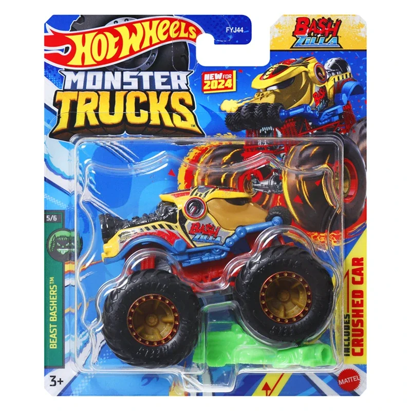 Original Hot Wheels Car Monster Trucks 1:64 Diecast Toys for Boys Bone Shaker Tiger Sharker Dodge Ram Van Humvee Birthday Gift