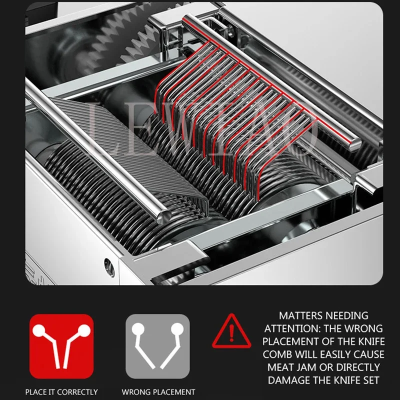 Buruimu Fatiador de carne comercial de mesa compacto de aço inoxidável Máquina de corte de carne Faca removível
