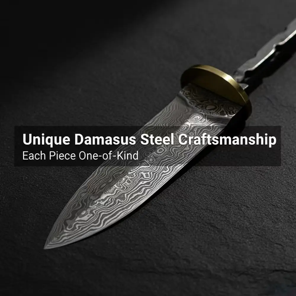 Damascus Steel Tea Knife Blank, Tea Sword Blank & Tea Shovel Blank - Large Straight Blade Blanks for DIY Crafting view 4