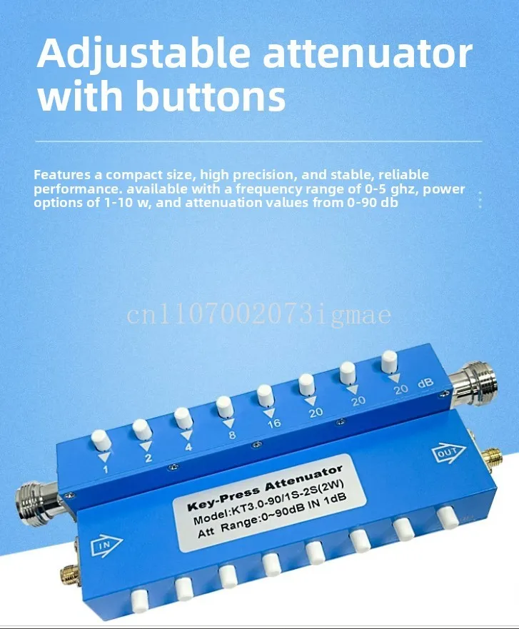 8W SMA N Type Adjustable Attenuator 3G 4G Key RF Signal 1dB Step Attenuator