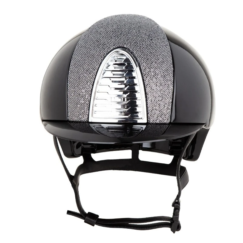 

Second generation black glossy equestrian helmet harness riding competition 8101045