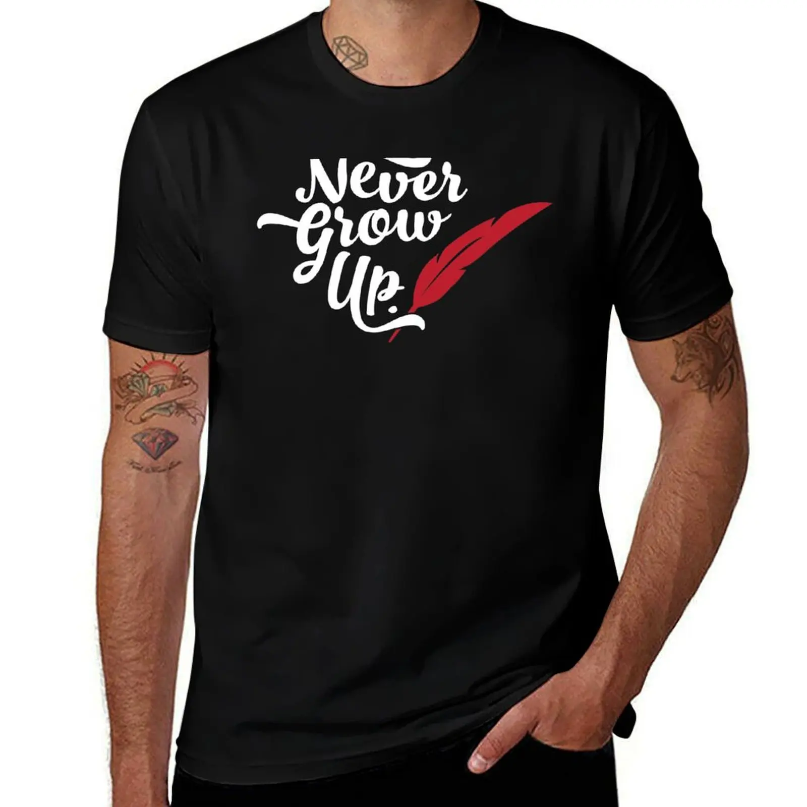 

Peter Pan - Never Grow Up. T-Shirt vintage clothes oversize t-shirts man blacks mens plain t shirts