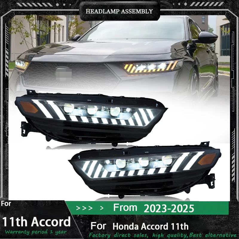 Headlight Styling FOR 2023-2025 Honda Accord 11th Front Projector Lens DRL Head Lamp LED Bulbs Car Stuff Auto Mobile Accessory