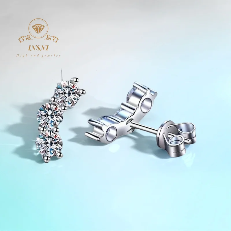 Pendientes de moissanita de Color D de 1 quilate, colgante de flor rosa S925, joyería para mujer con certificado GRA, regalo de San Valentín, caja de regalo gratis