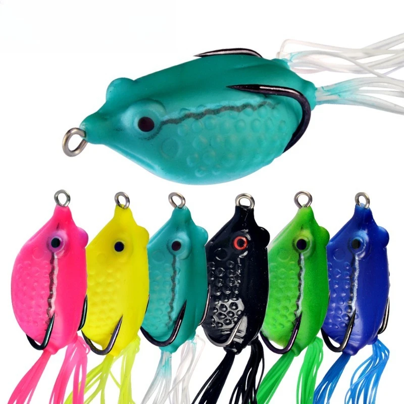 

4pcs 10g Artificial Silicone Soft Fishing Lures Bass Tackle Wobblers Bait for Fishing Tackle Bass Lures Ray Frog with Skirt