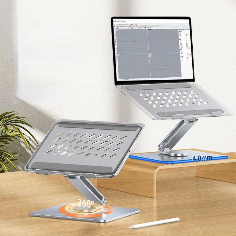 New Foldable Laptop Stand Desktop Heightened 360 Degree Rotation Cooling Tablet Computer Aluminum Alloy Stand Pad Computer Desk