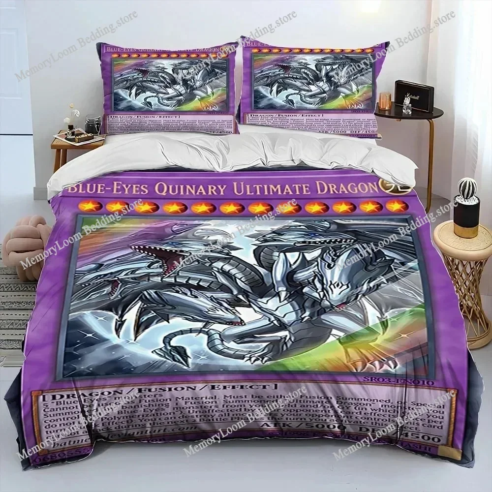 Home Textile Cartoons Yu-Gi-Oh MONSTER CARD Cover Duvet Cover Pillow Case Boy Girl Polyester Bedding Set King Queen Twin Size - view 3