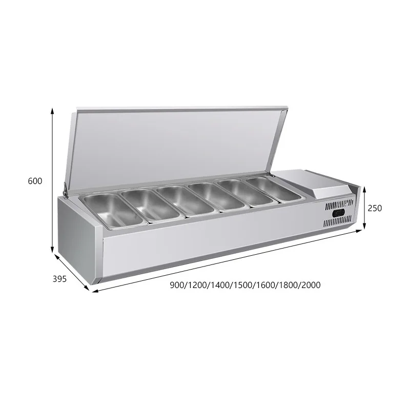 LMM glass cover fresh-keeping display cabinet refrigerator pizza commercial desktop refrigerated pizza table