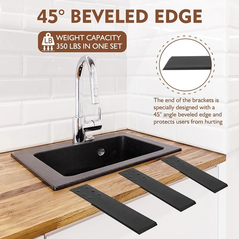

Solid Heavy Duty Knee Wall Bracket Granite Countertop Support Floating Shelf 3 Pack