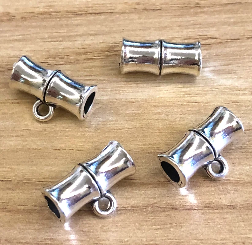 

20pcs 15*10mm, hole 4.4mm Zinc alloy metal banboo joint design bead connector for handmade HW3372