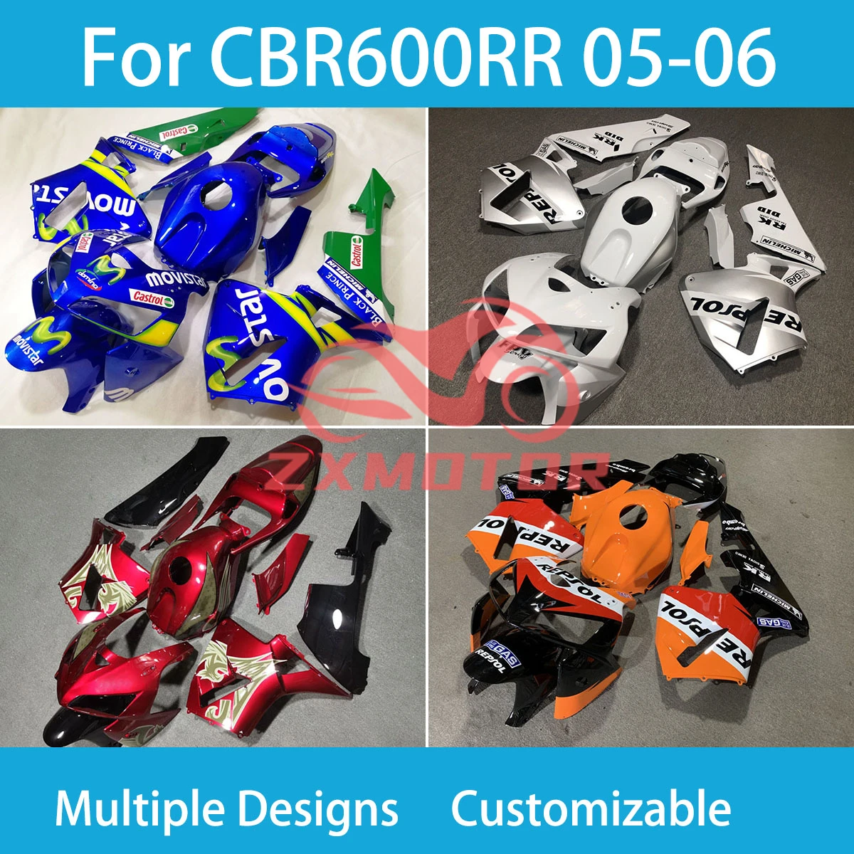 

For Honda CBR 600RR 2005 2006 Fairing Kit CBR 600 RR 05 06 ABS Cowling Injection Bodywork Set Motorcycle Fairings New