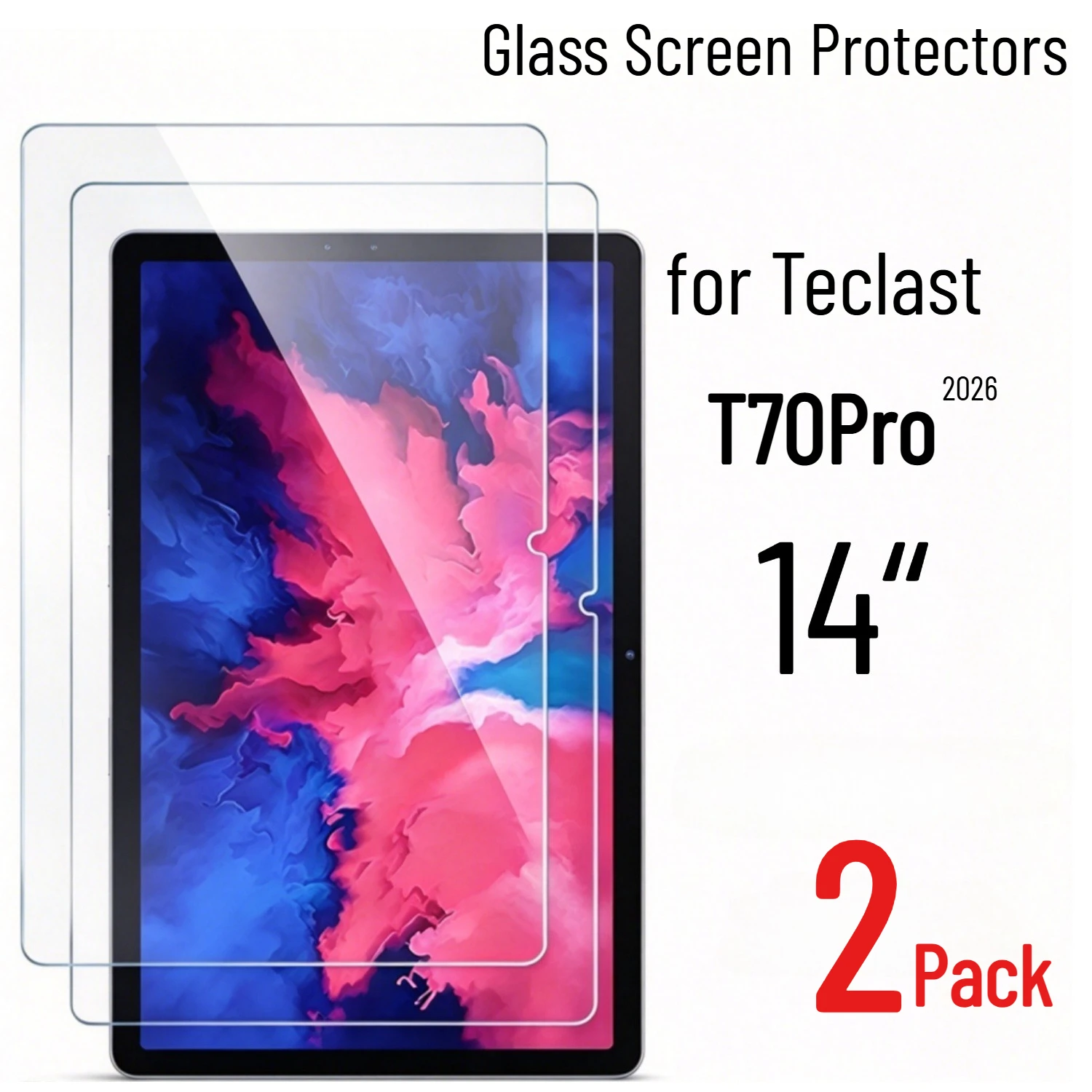 2Pack Tempered Glass Protector for 2026 Teclast T70Pro 14