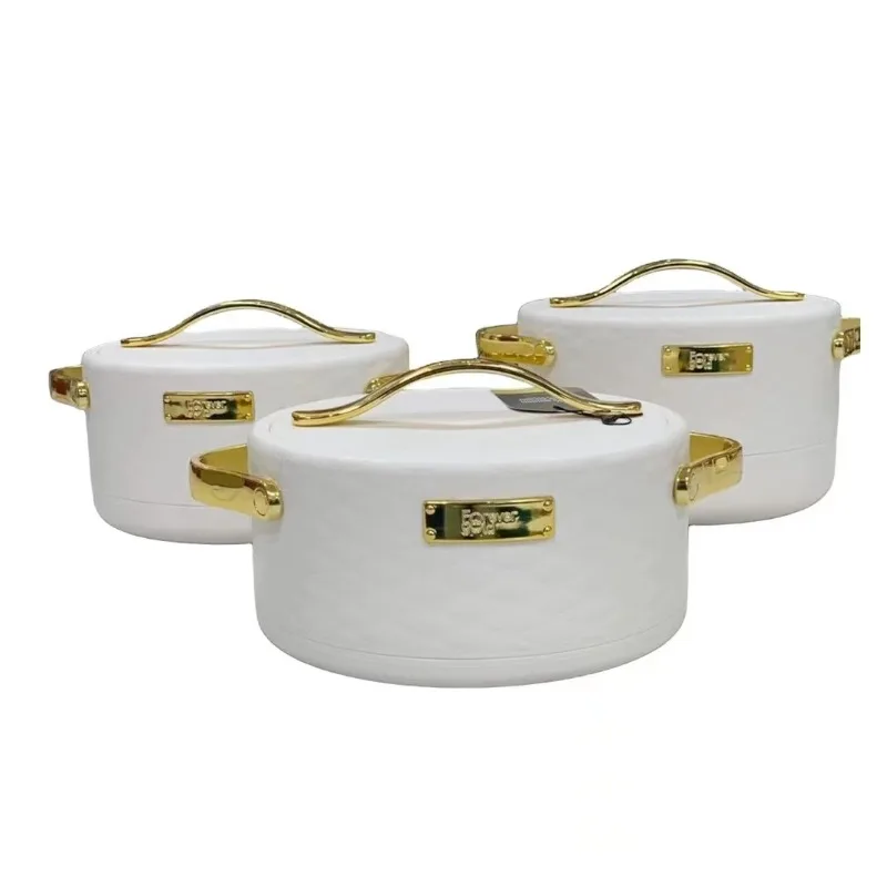 Home Party 3Pcs Set Household Porcelain Soup Pot 1.5L+2L+2.5L White Large 3pcs Set Ceramic Casseroles Set
