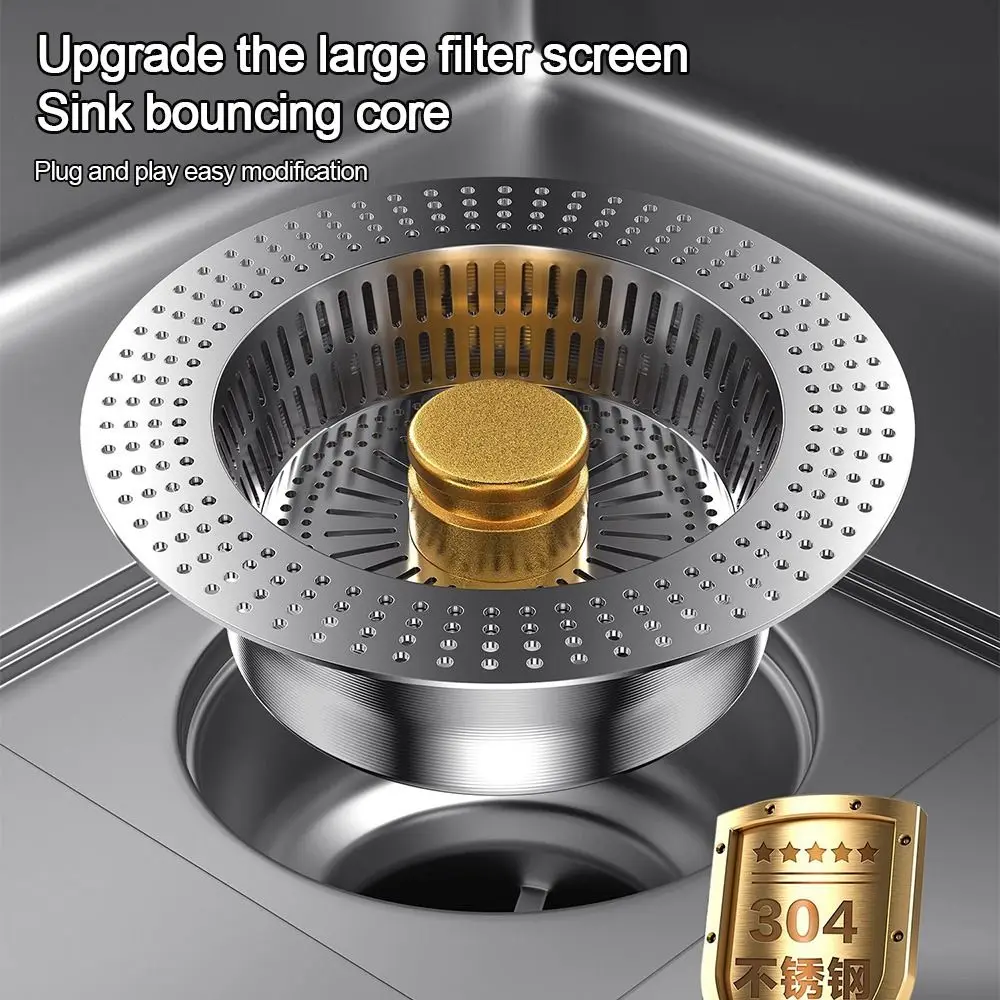 

Upgraded 3 in 1 Kitchen Sink Drain Strainer Pop Up 304 Stainless Steel Sink Stopper Deodorant Premium Sink Strainer for Kitchen