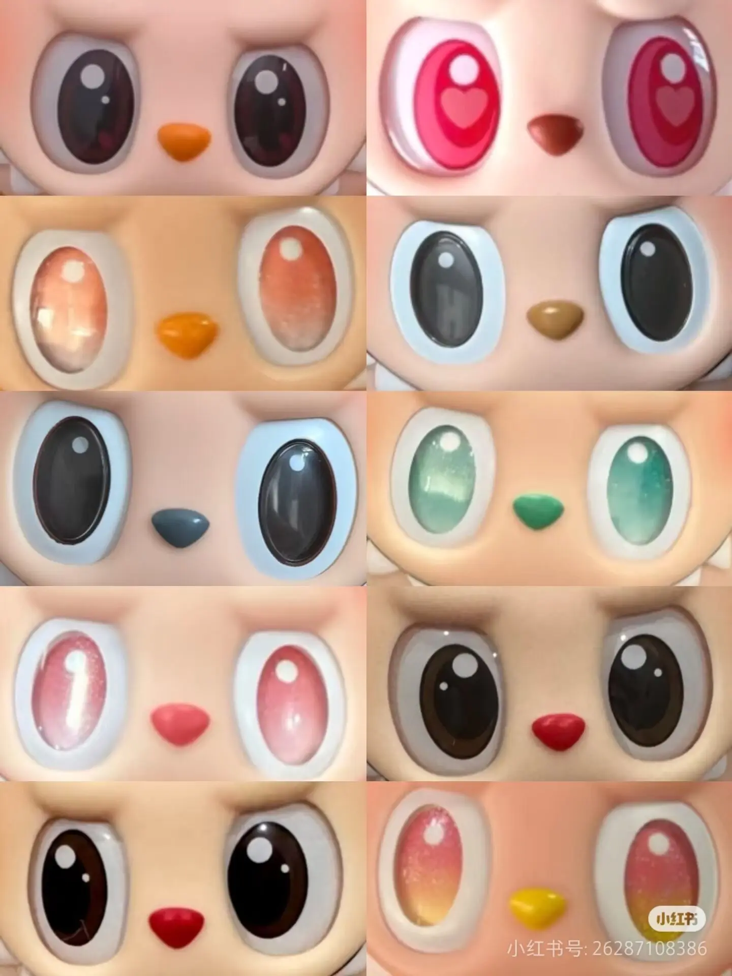 5pairs Cartoon Doll crystal Eye Purple hearts pupils 10x14mm/13x18mm Oval photo glass cabochon demo flat back Making findings