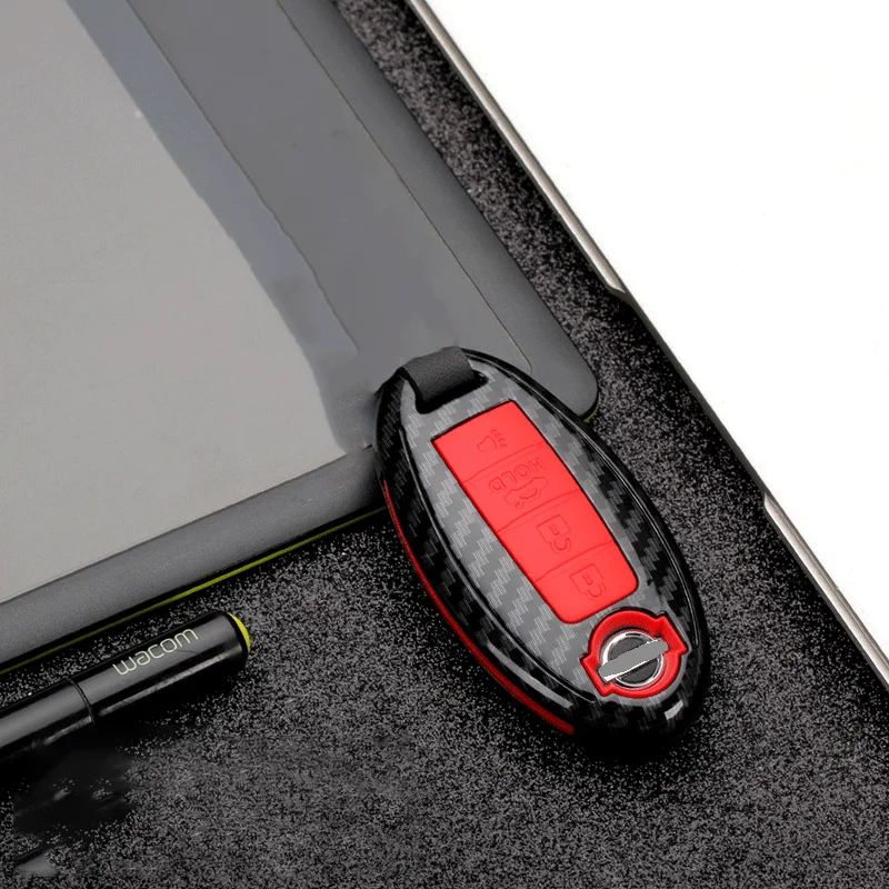 Car Key Cover Case ABS Carbon Fiber Silica gel For Nissan Qashqai J10 J11 X-Trail t31t32 kicks Tiida Pathfinder Murano Note Juke