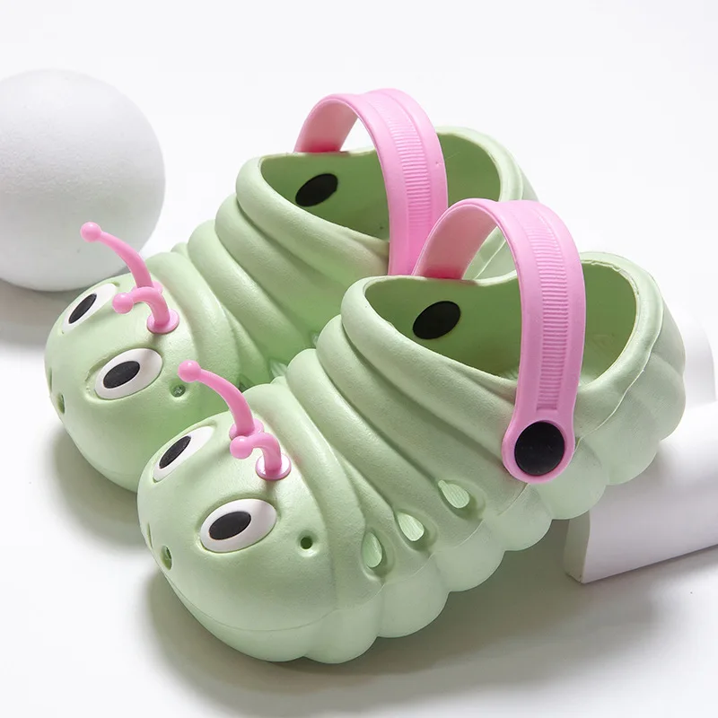 Children Garden Shoes Cute Cartoon Caterpillar Beach Sandals Babies Summer Slippers High Quality Kids Baby Slippers 4 Colors