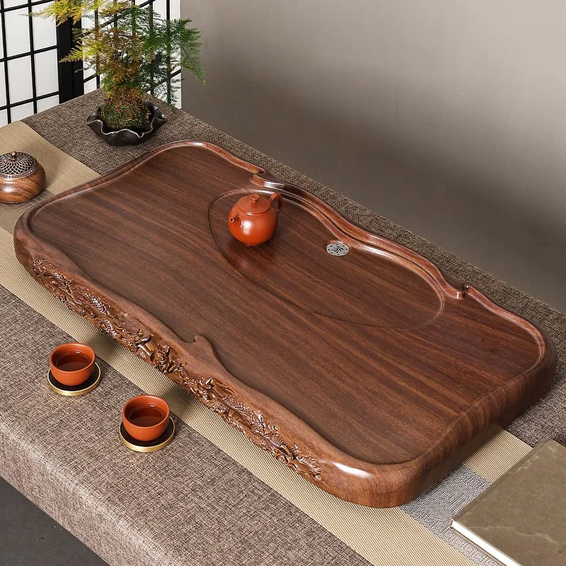 Wooden Luxury Tea Tray Home Rectangular Shapes Serving Tea Tray Drainage Living Room holz tablett rechteckig Rectangular Tray