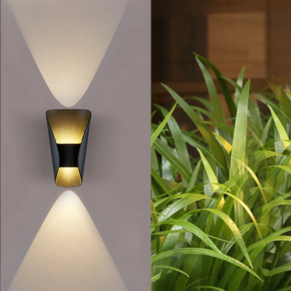 LED Wall Lamp AC85-265V 6W/10W Indoor/Outdoor Home Lighting Modern Minimalist Style IP65 Waterproof Black/White+Gold Shell Lamp